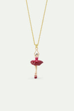 Ballerina with Pink Gradient Tutu Pendant Necklace