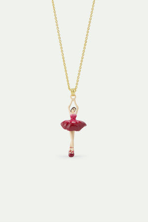 Ballerina with Pink Gradient Tutu Pendant Necklace