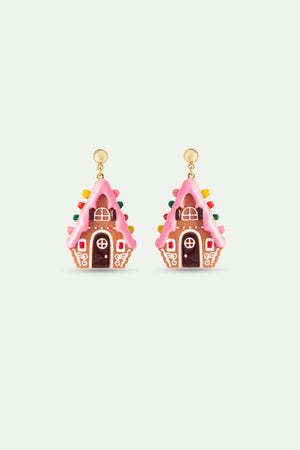 N2 Dangle Clip-On Earrings with Hansel and Gretel Gingerbread House