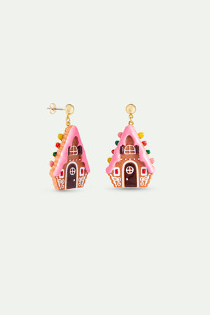 N2 Dangle Clip-On Earrings with Hansel and Gretel Gingerbread House