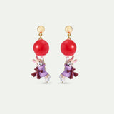 N2 Rabbit Gretel and Red Lollipop Pearl Post Earrings
