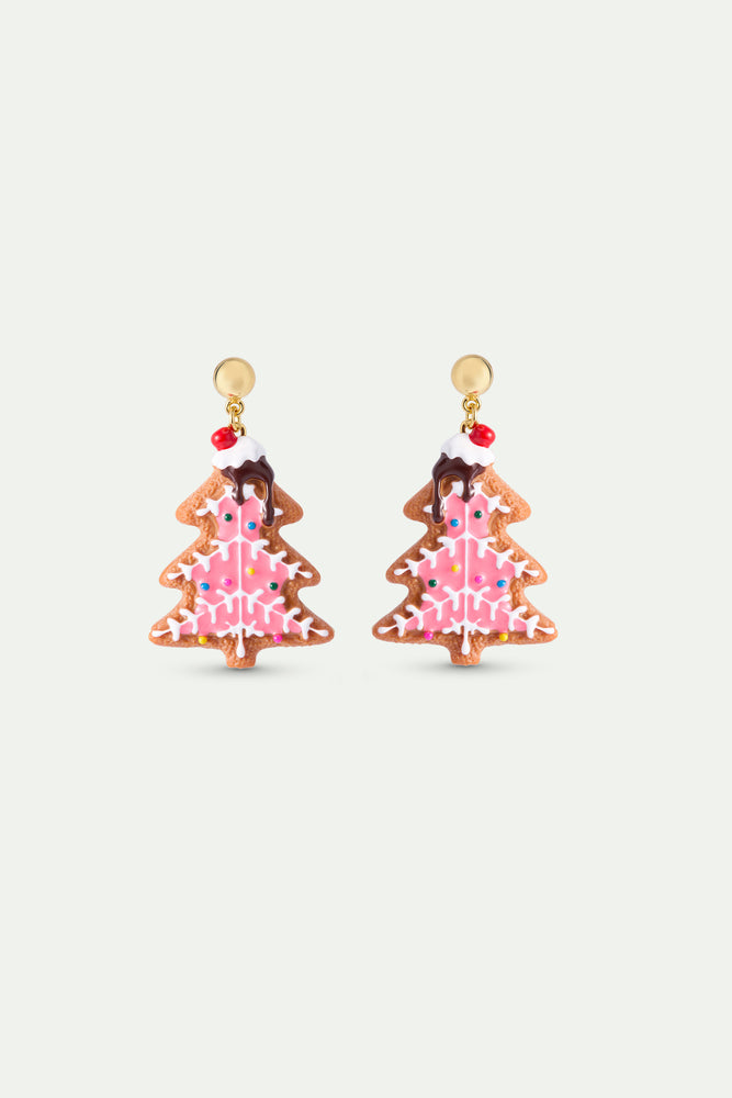 N2 Gingerbread Christmas Tree Clip-On Earrings