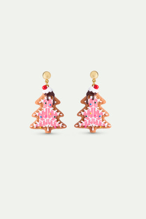 N2 Gingerbread Christmas Tree Clip-On Earrings