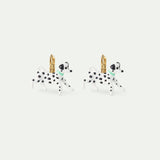 Les Néréides Loves Animals - Black and White Dalmatian Sleeper Earrings