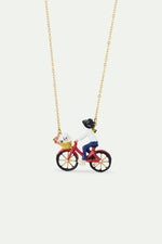 Les Néréides Loves Animals - Bicycle, Poodle and Bunch of Flowers Statement Necklace