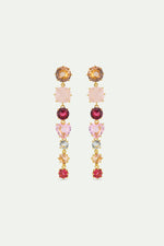 Gradient Pink Diamantine Dangle Post Earrings