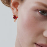 Two-Stone Light Pink and Dark Pink Diamantine Post Earrings