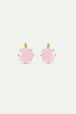 Light Pink Diamantine Round Stone Sleeper Earrings