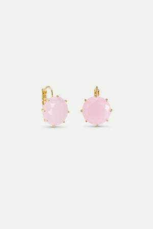 Light Pink Diamantine Round Stone Sleeper Earrings