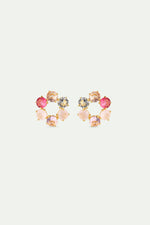 Gradient Pink Diamantine Six Stone Post Earrings