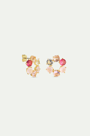 Gradient Pink Diamantine Six Stone Post Earrings