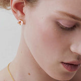Light Pink Diamantine Heart-Shaped Post Earrings