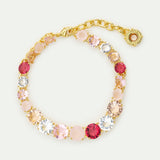 Gradient Pink Diamantine Fine Bracelet with Row of Stones