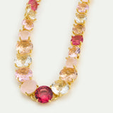 Gradient Pink Diamantine Fine Bracelet with Row of Stones