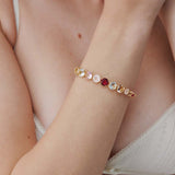 Gradient Pink Diamantine Fine Bracelet with Row of Stones
