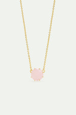 Light Pink Diamantine Fine Necklace with Round Stones
