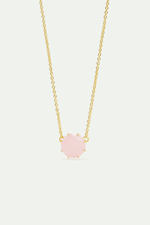 Light Pink Diamantine Fine Necklace with Round Stones