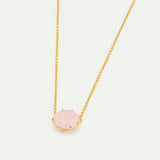 Light Pink Diamantine Fine Necklace with Round Stones