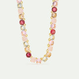 Gradient Pink Diamantine Choker with Round Stones