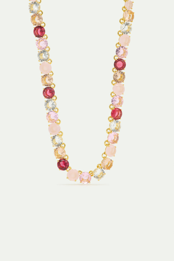 Gradient Pink Diamantine Choker with Round Stones
