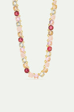 Gradient Pink Diamantine Choker with Round Stones