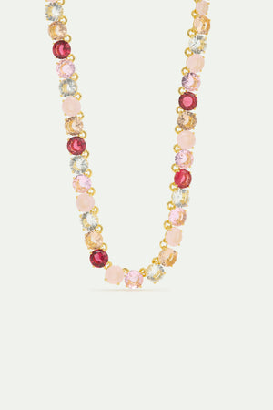 Gradient Pink Diamantine Choker with Round Stones