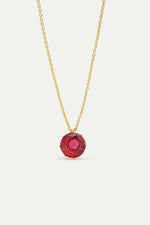 La Diamantine Fine Necklace with Dark Pink Round Stone