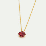 La Diamantine Fine Necklace with Dark Pink Round Stone