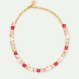 Gradient Pink Diamantine Choker Necklace with Round Stones