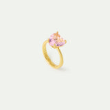 Light Pink Diamantine Heart-Shaped Ring