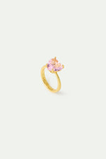Light Pink Diamantine Heart-Shaped Ring