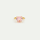 Light Pink Diamantine Heart-Shaped Ring
