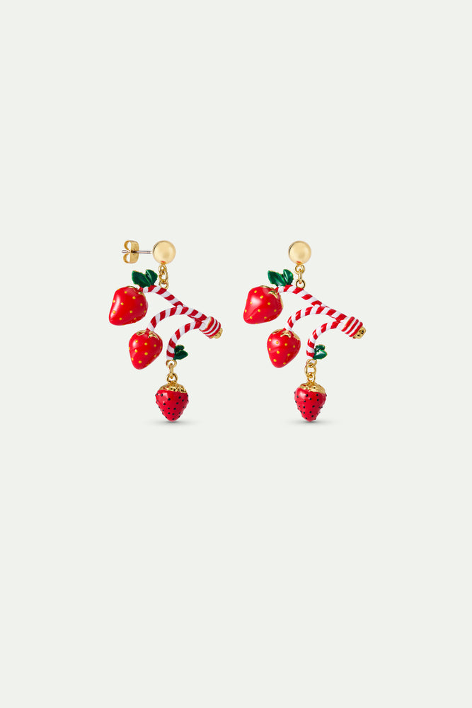 N2 Strawberry and Candy Cane Post Earrings