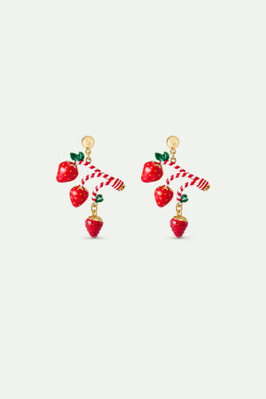 N2 Strawberry and Candy Cane Post Earrings