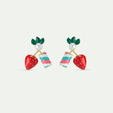 N2 Strawberry and Marshmallow Clip-On Earrings