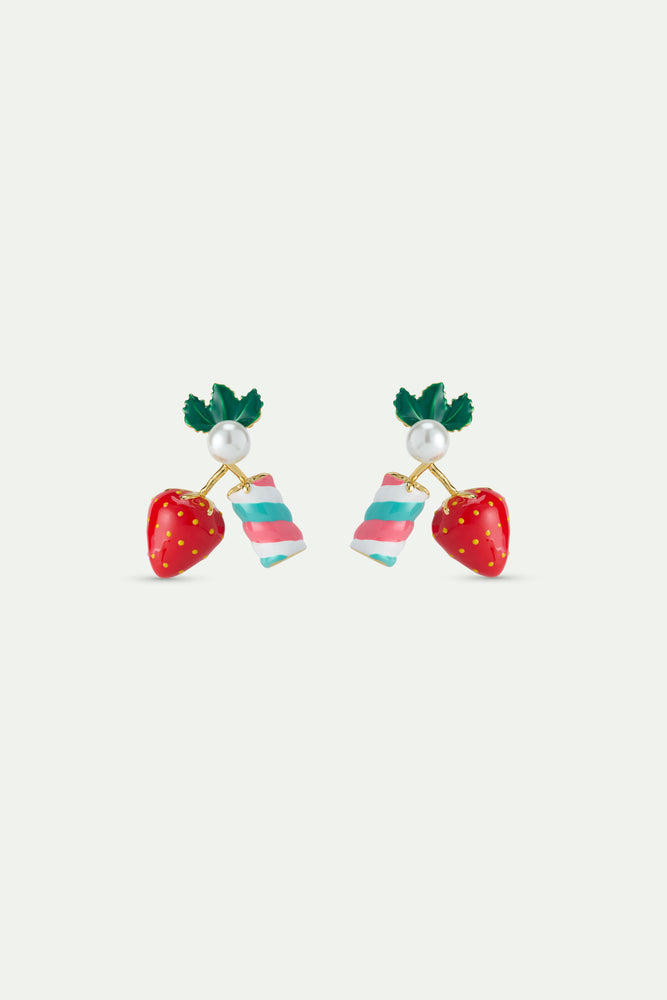 N2 Strawberry and Marshmallow Clip-On Earrings