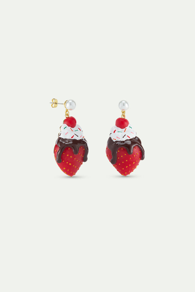 N2 Sundae Ice Cream and Strawberry Post Earrings