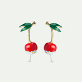 N2 Cherry and Whipped Cream Clip-On Earrings