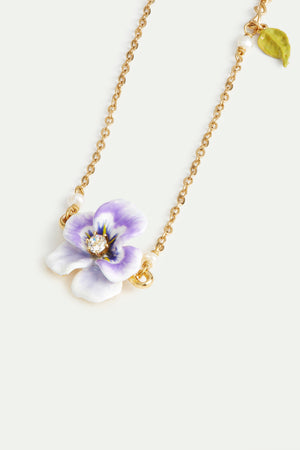 Purple Pansy and Cut Crystal Bracelet