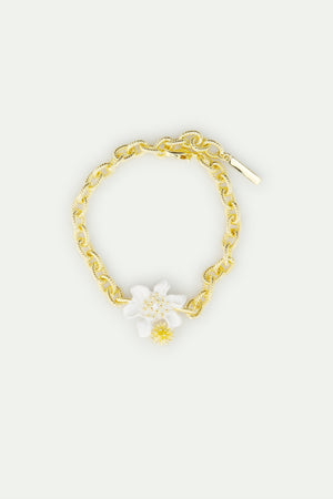 Large White Clematis and Japanese Kerria Bracelet