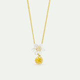 Large White Clematis and Japanese Kerria Necklace