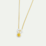 Large White Clematis and Japanese Kerria Necklace