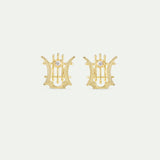 Golden Lyre Post Earrings