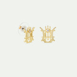 Golden Lyre Post Earrings