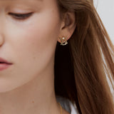 Golden Lyre Post Earrings
