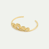 Golden Filigree Tiara Cuff Bracelet with Crystals