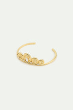 Golden Filigree Tiara Cuff Bracelet with Crystals