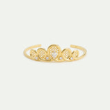 Golden Filigree Tiara Cuff Bracelet with Crystals
