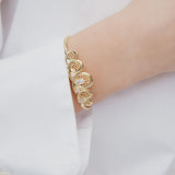 Golden Filigree Tiara Cuff Bracelet with Crystals