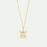 Golden Lyre Pendant Necklace